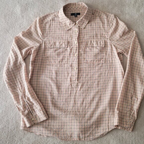 GAP Plaid Button Down Shirt Tunic Women's Size XS - Picture 4 of 9